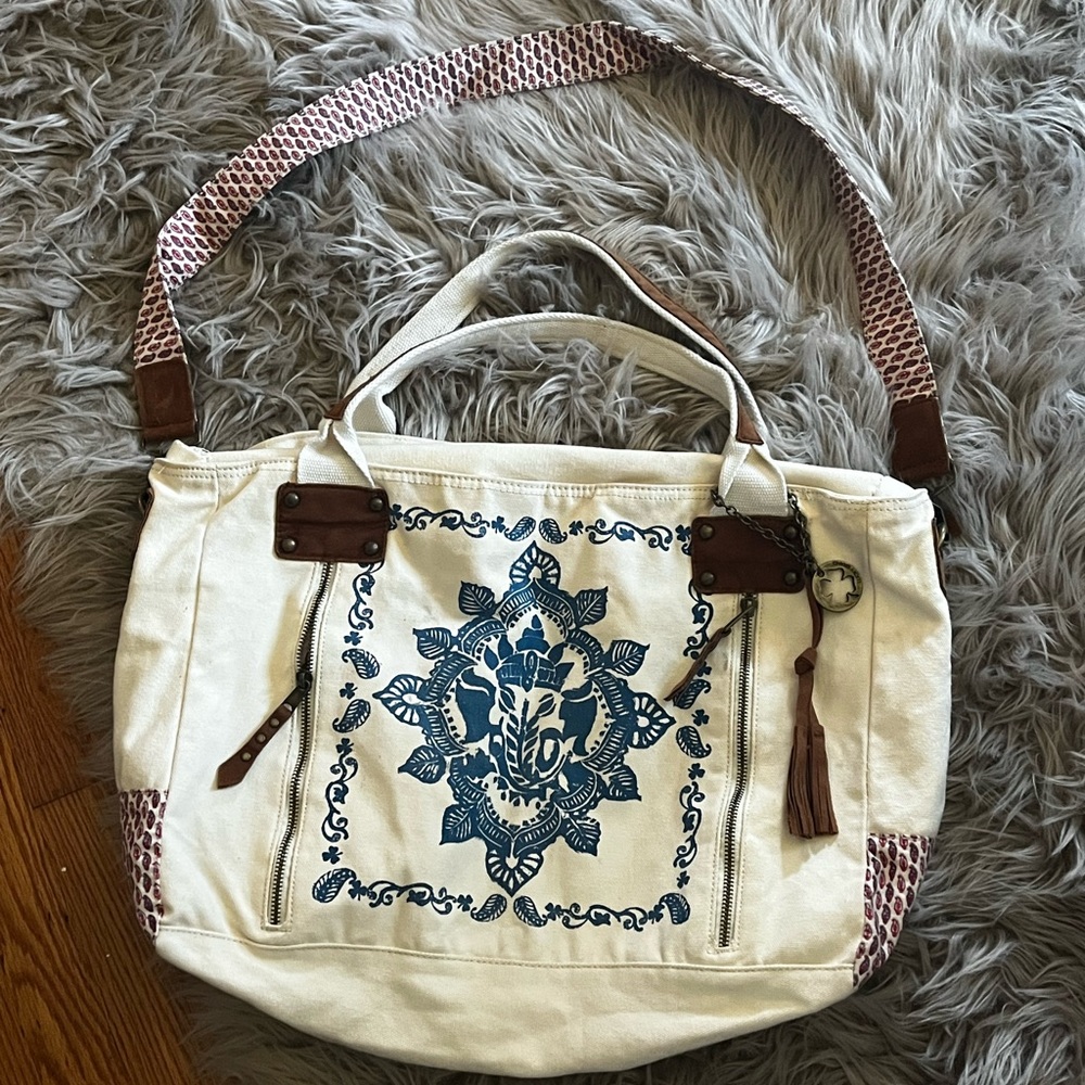 Lucky Brand oversized canvas tote bag
